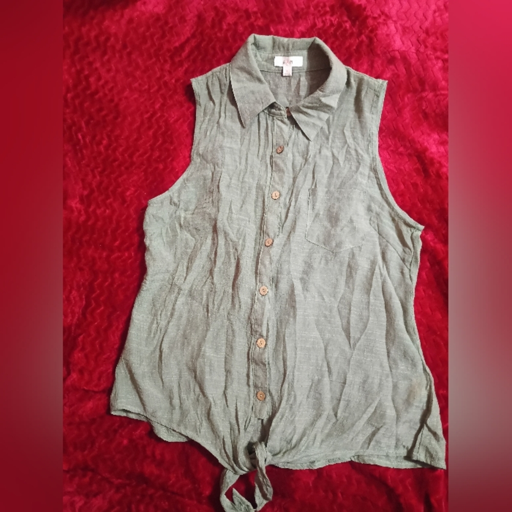 Gray Relaxed Button Down Shirt with Peter Pan Collar